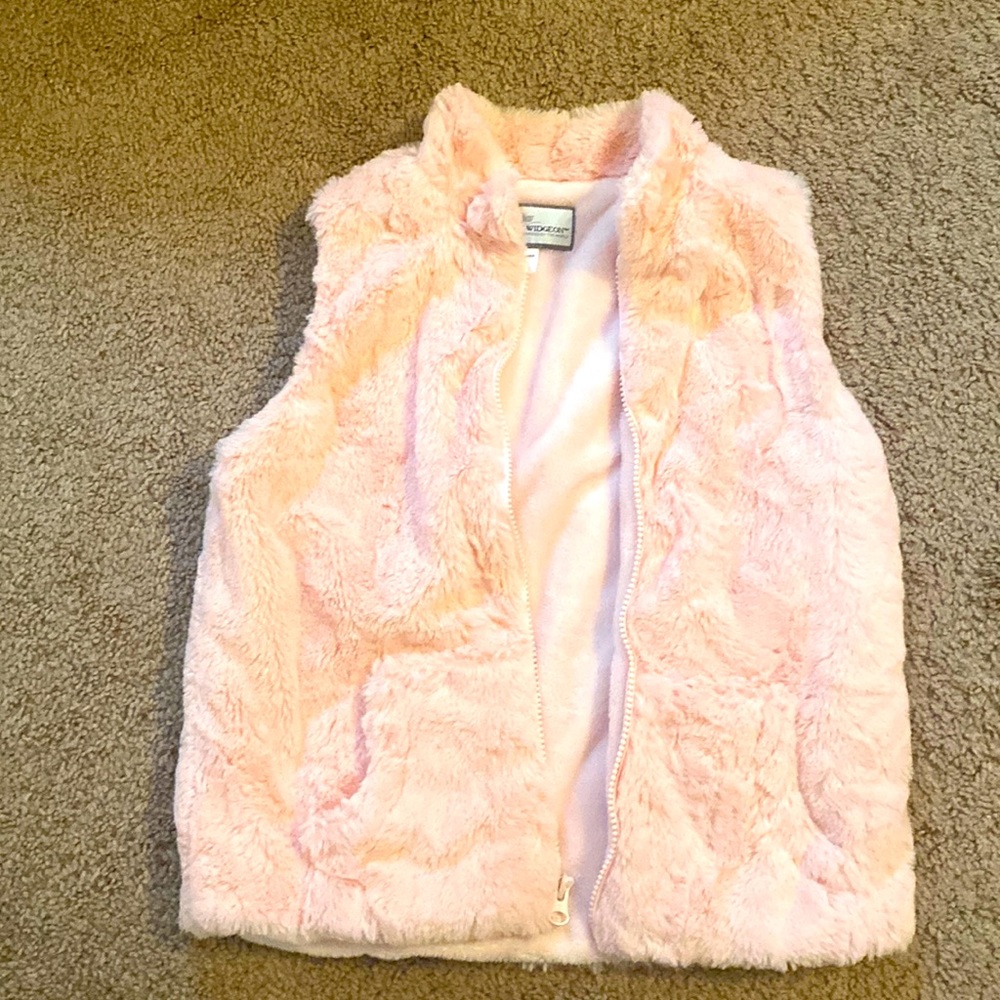 Pink faux fur vest